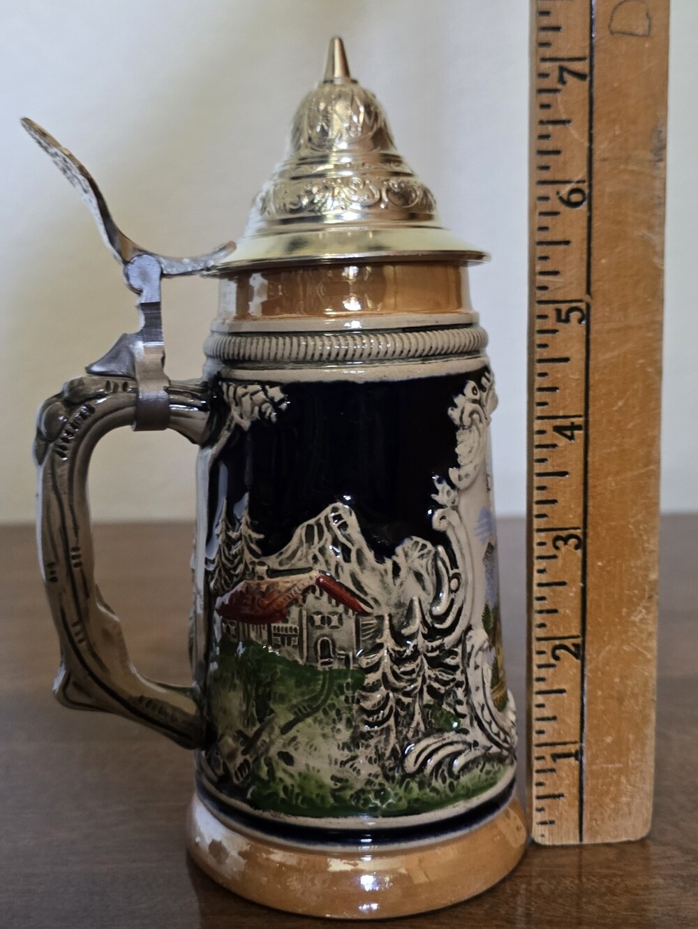Vintage Gerz West Germany Lidded Beer Stein - Oberammergau Scene - Picture 14 of 14